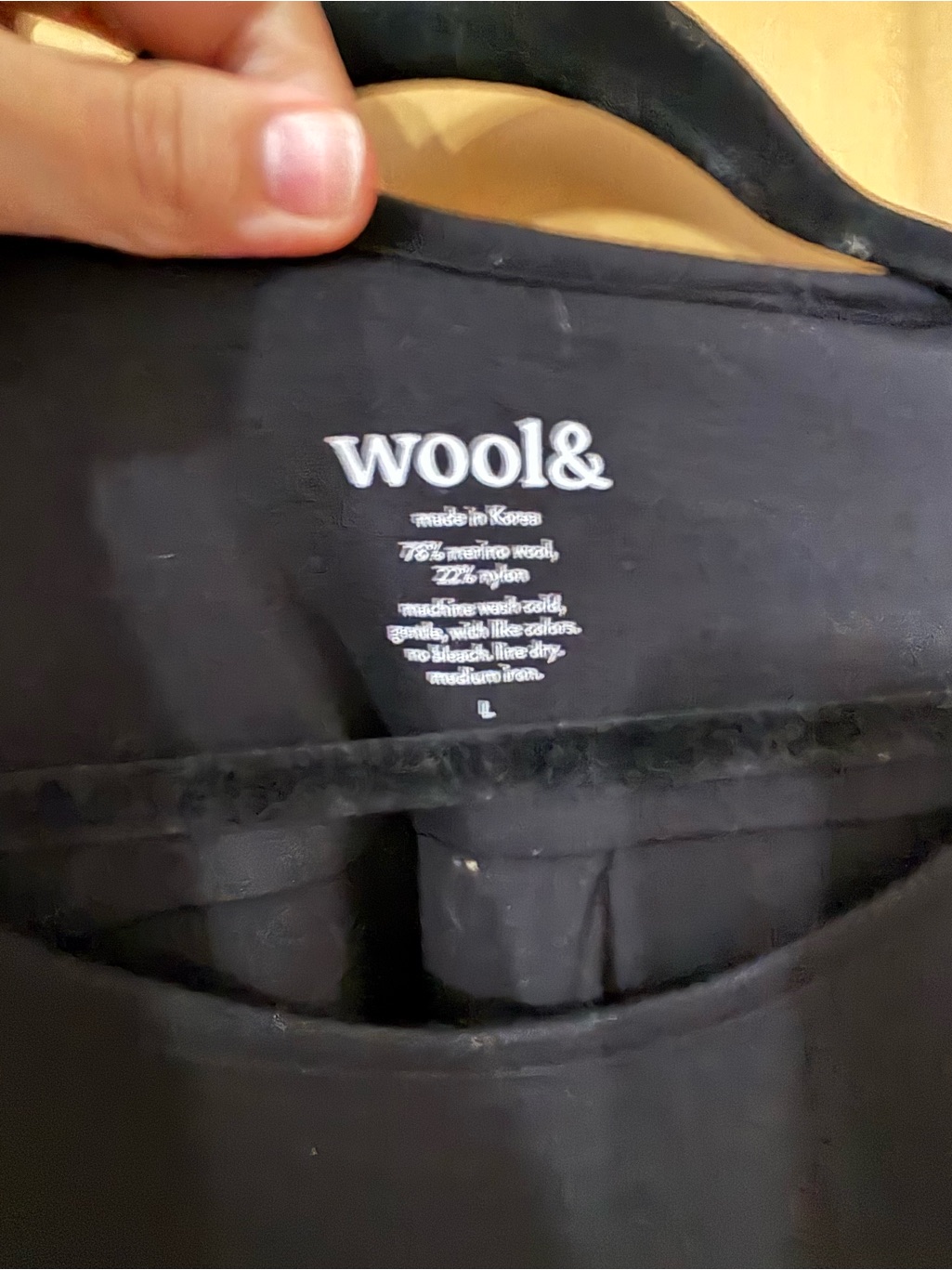 Wool& Rowena Swing Dress Black Merino Wool | Size L — image 3 of 4
